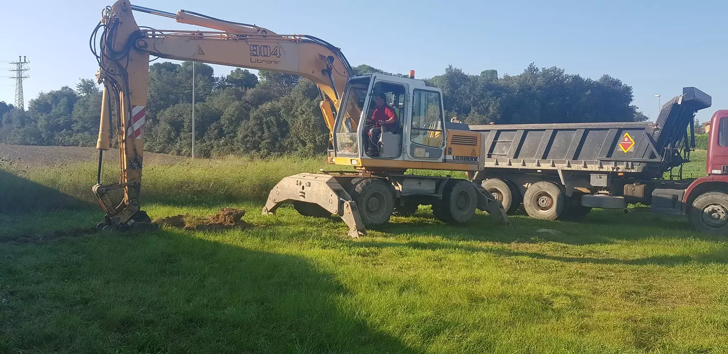 excavacion cielo abierto giratoria Retirada tierras excavación