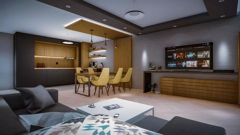 renderizado cocina y comedor apartamento Empresa de Reformas